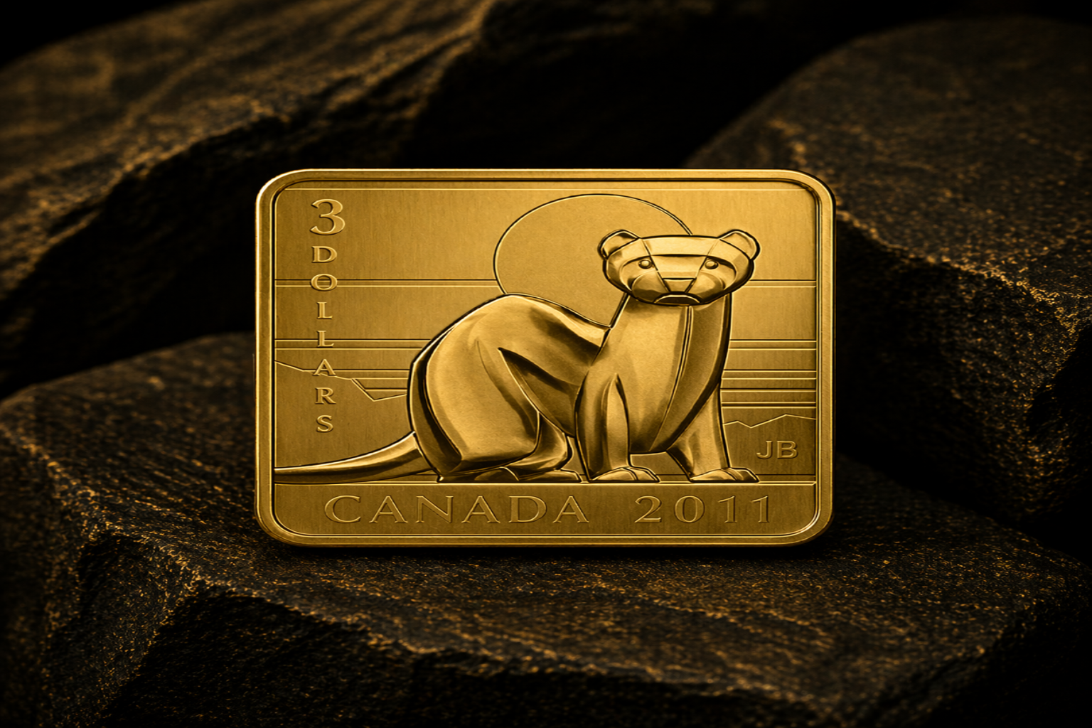 Black Footed Ferret Edition - Wildlife Conservation Series - Gold Plated Sterling Silver