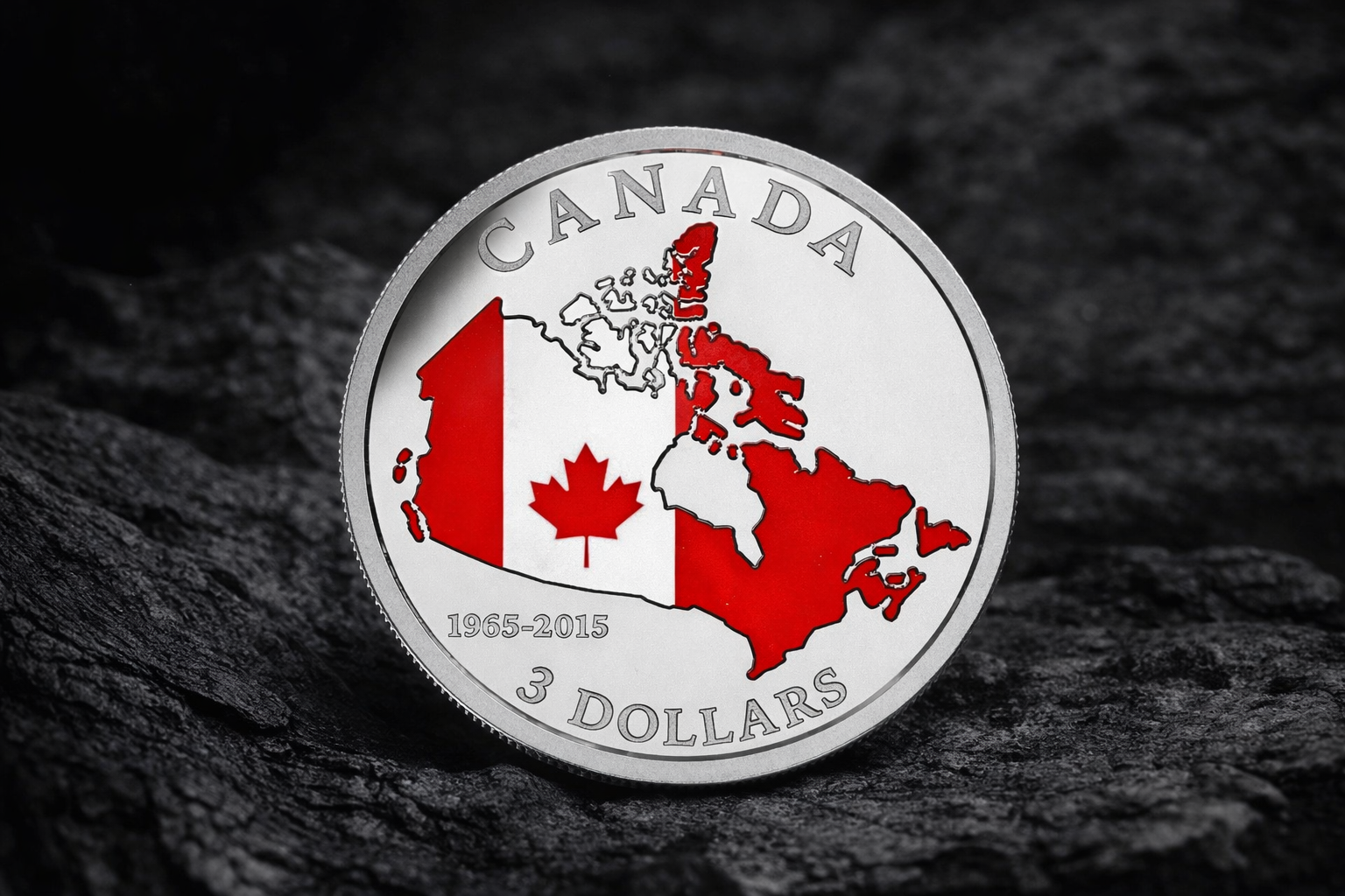 50th Anniversary of the Canadian Flag Fine Silver